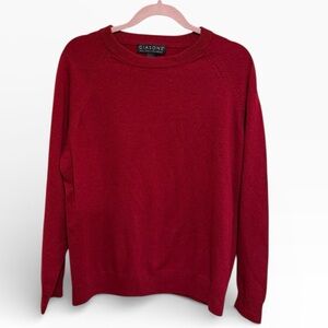 Classic Men’s  2 Ply Cashmere Red Crewneck Sweater - Size Large